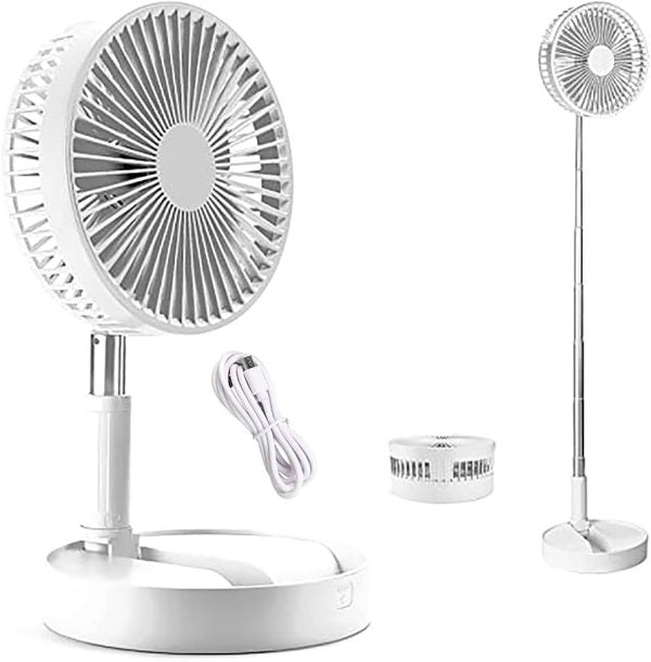 Folding Telescopic Floor Fan Summer Silent Desktop Retractable Fan For Office Bedroom School Usb Ventilator